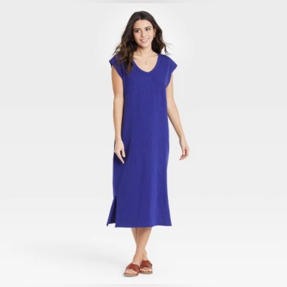 Universal Thread Sleeveless Knit T-Shirt Dress Blue XS
